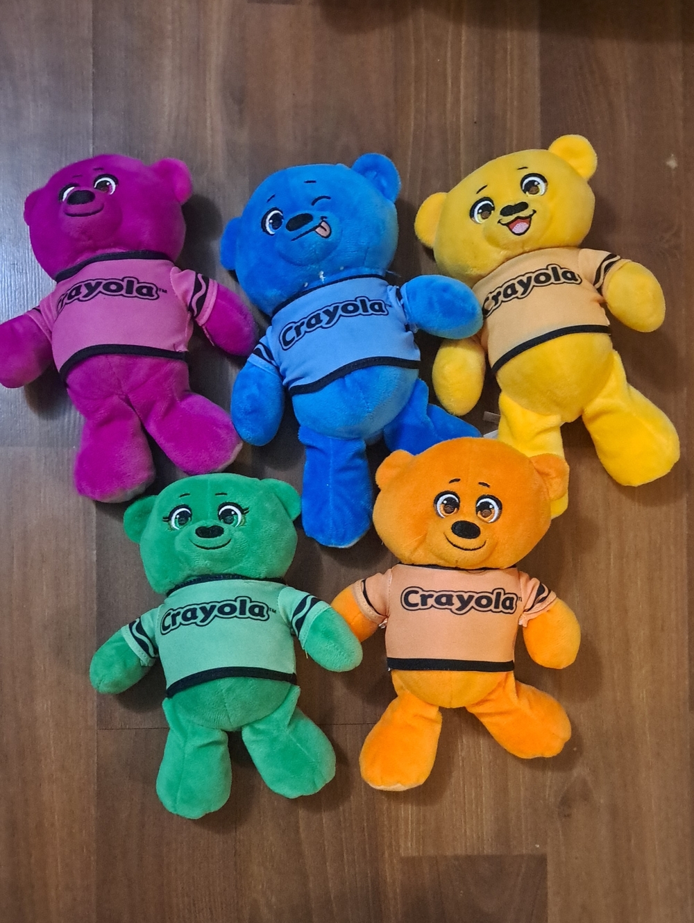 Crayola Plush Bear Set - Pink, Blue, Yellow, Green, Orange